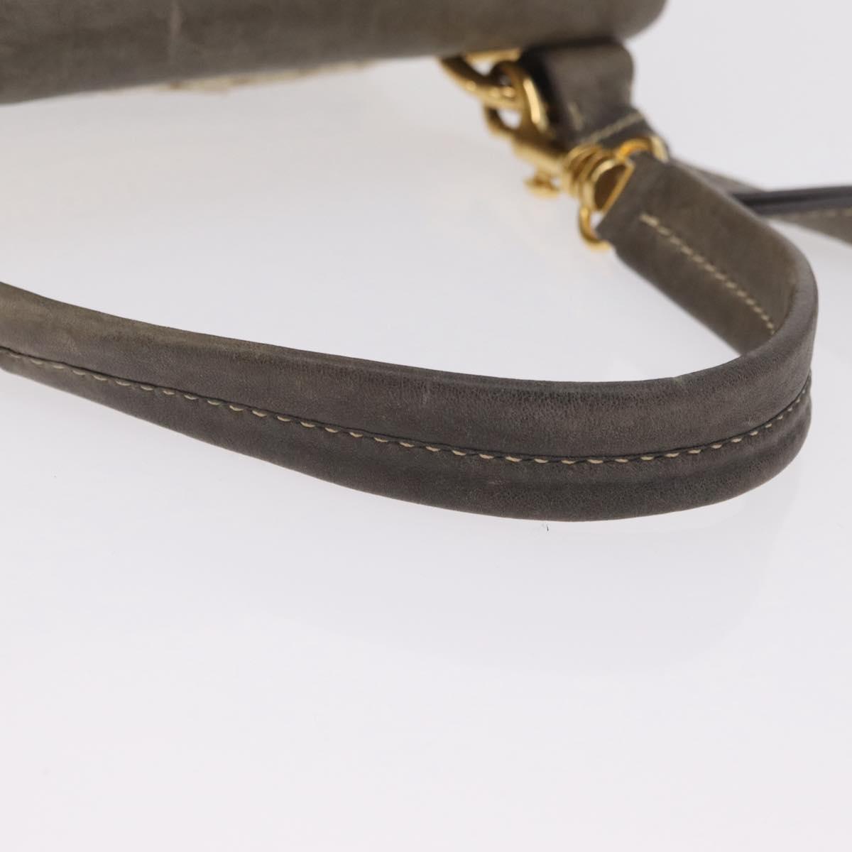 Miu Miu Hand Bag Leather 2way Gray Gold Auth 167708A