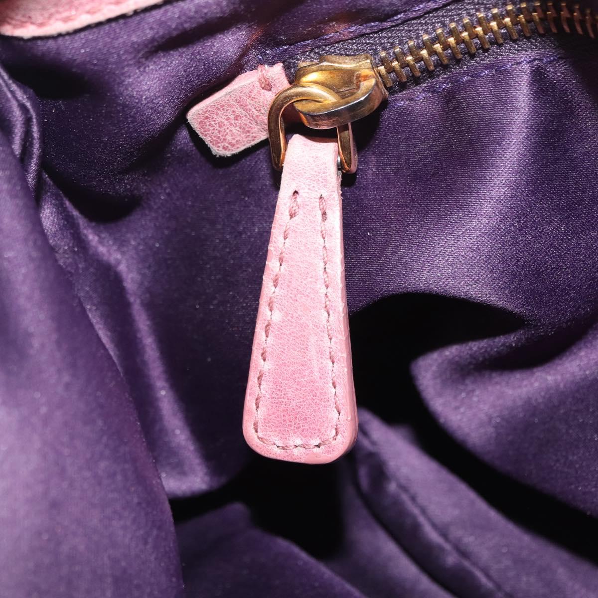 Miu Miu Hand Bag Leather 2way Pink Gold Auth 167711A