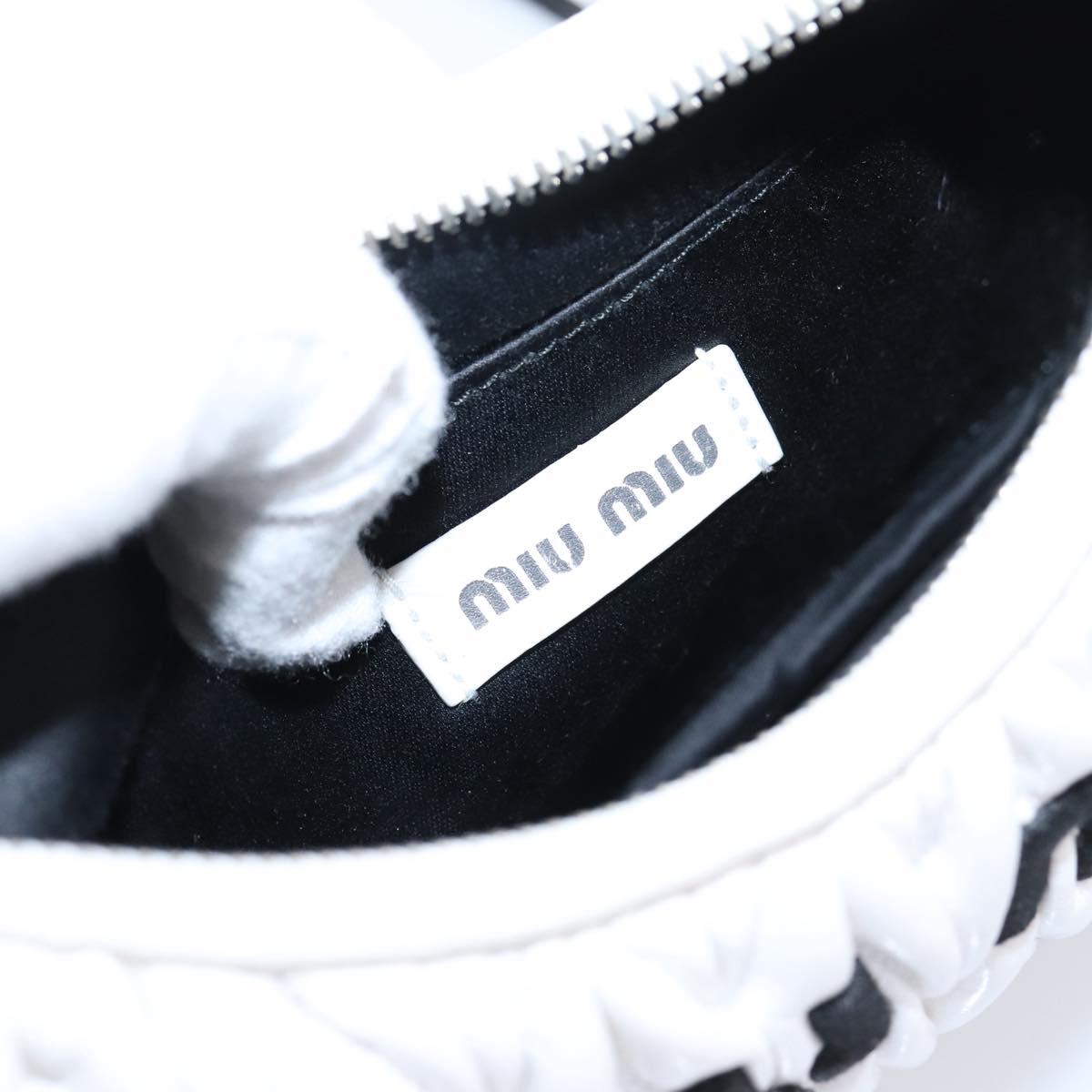 Miu Miu Hand Bag Leather 2way White Silver Auth 167717SAM
