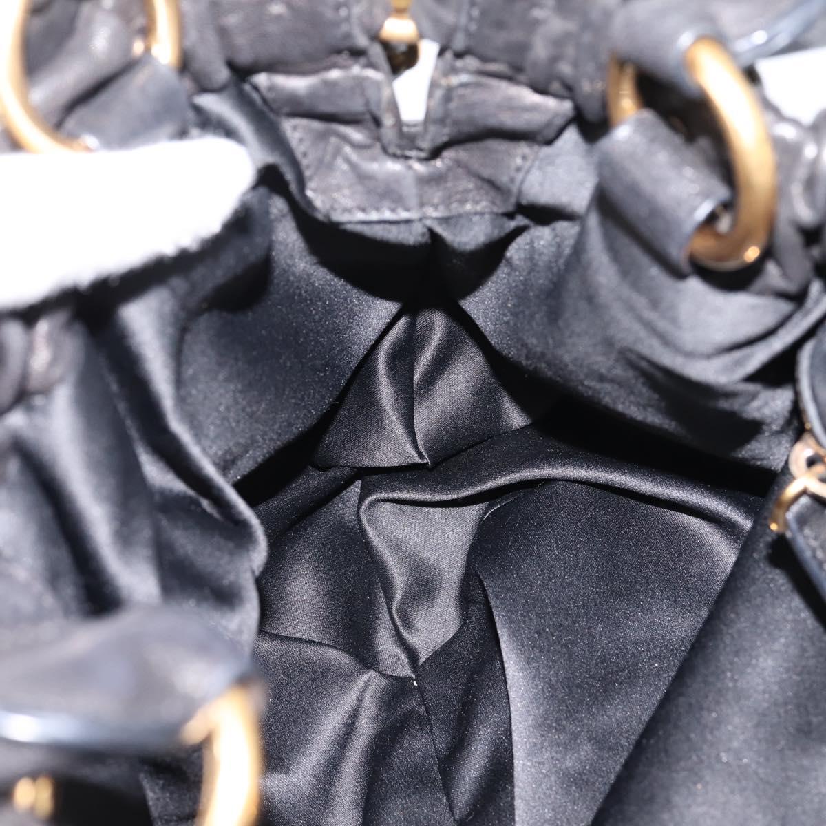 Miu Miu Hand Bag Leather 2way Black Gold Tone Auth 167722M