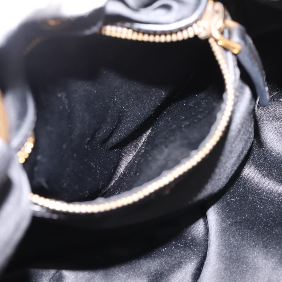 Miu Miu Hand Bag Leather 2way Black Gold Tone Auth 167722M