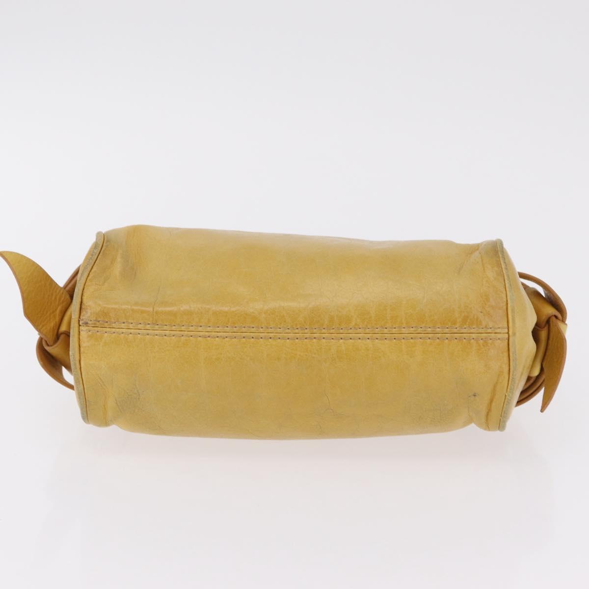 Miu Miu Shoulder Bag Leather Yellow Gold Auth 167727A