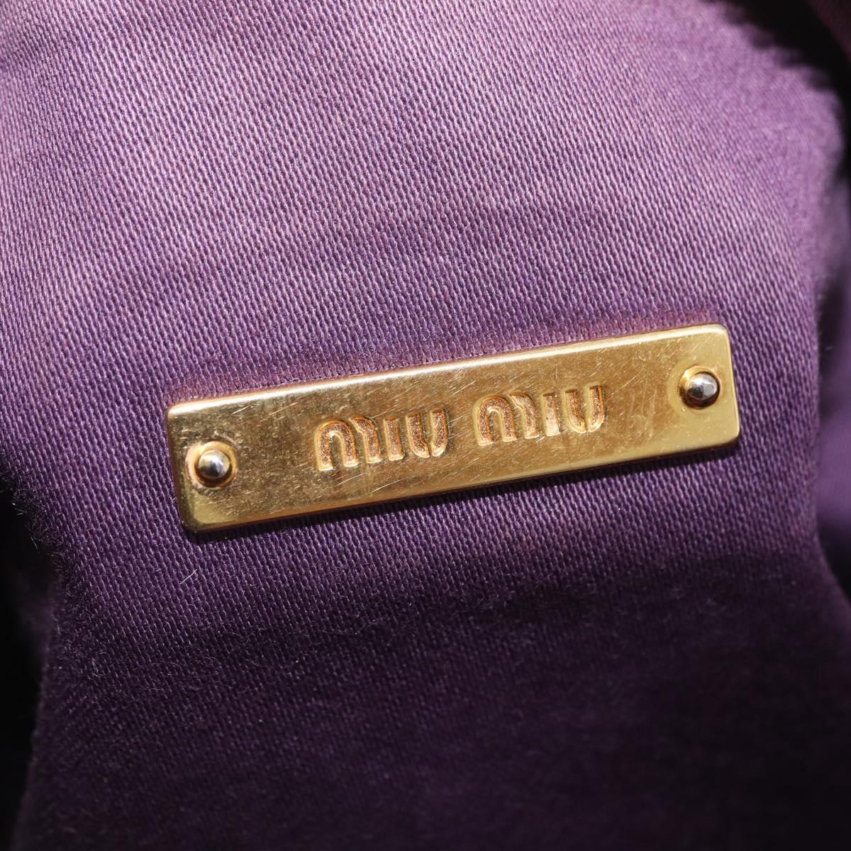 Miu Miu Shoulder Bag Leather Yellow Gold Auth 167727A