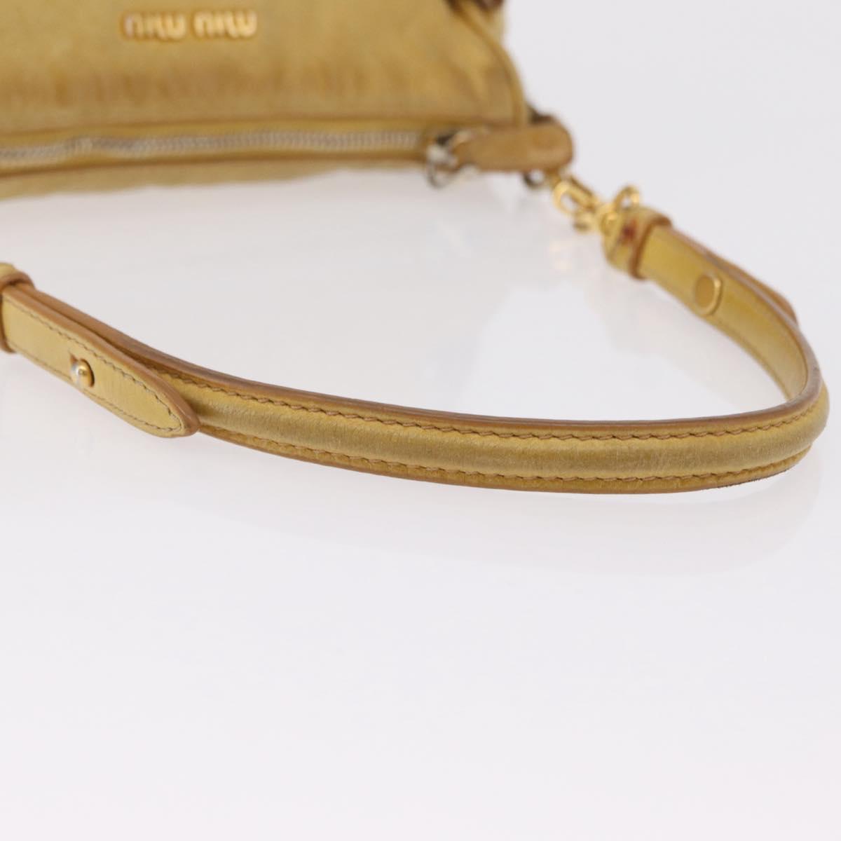 Miu Miu Shoulder Bag Leather Yellow Gold Auth 167727A