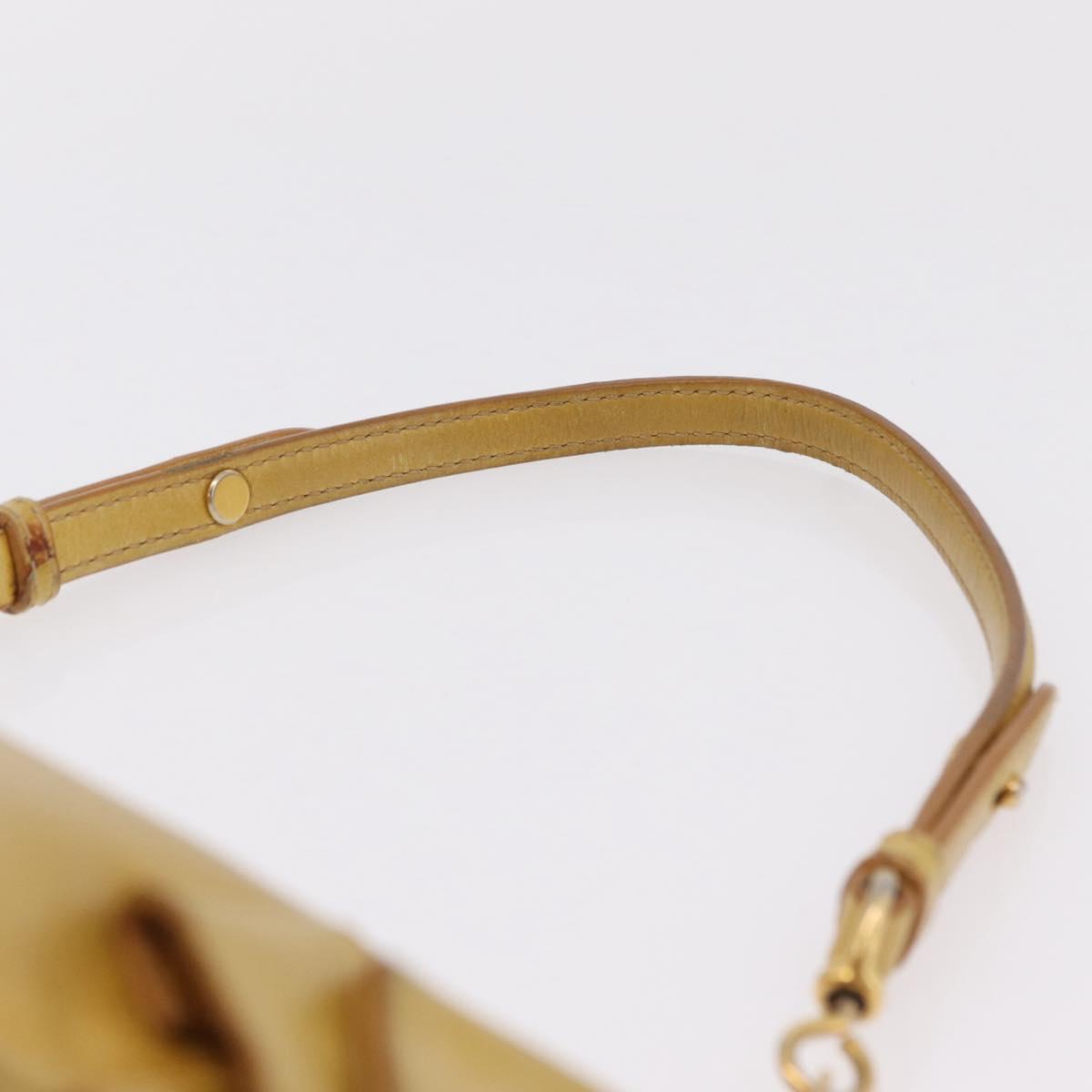 Miu Miu Shoulder Bag Leather Yellow Gold Auth 167727A