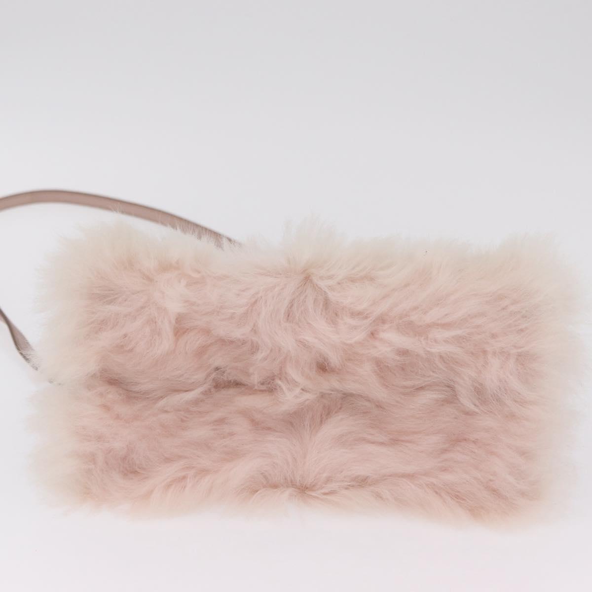 Miu Miu Hand Bag Mouton 2way Pink Gold Auth 167728M