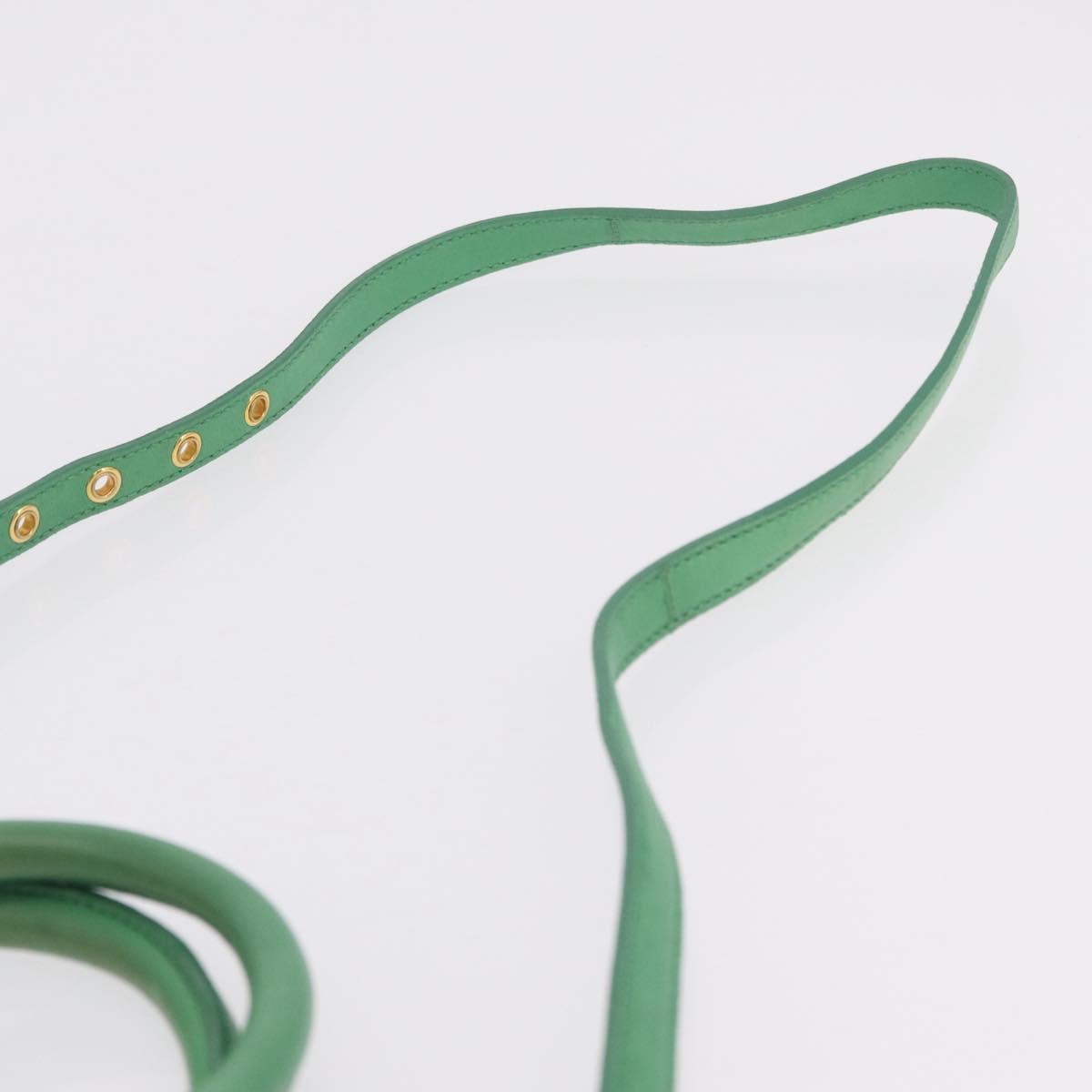 Miu Miu Matelasse Hand Bag Leather 2way Green Gold Auth 167731M
