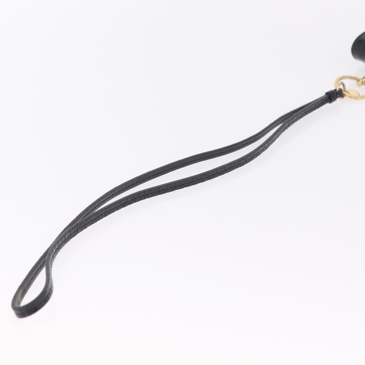 Miu Miu Phone Shoulder Bag Leather Black Gold Auth 167733A