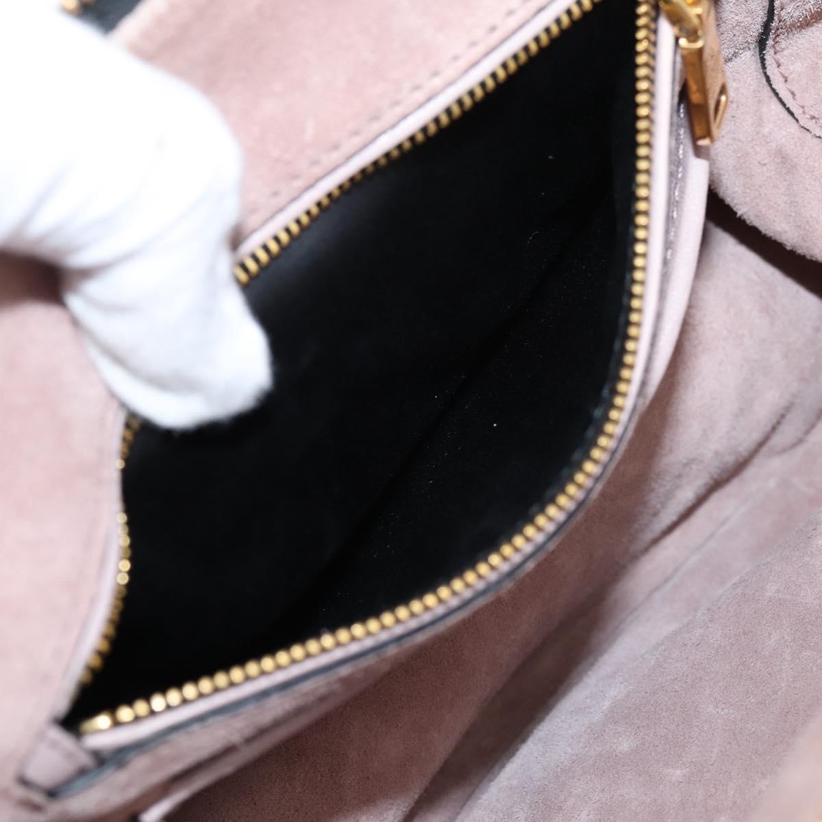 Miu Miu Hand Bag Leather 2way Pink Gold Tone Auth 167741M