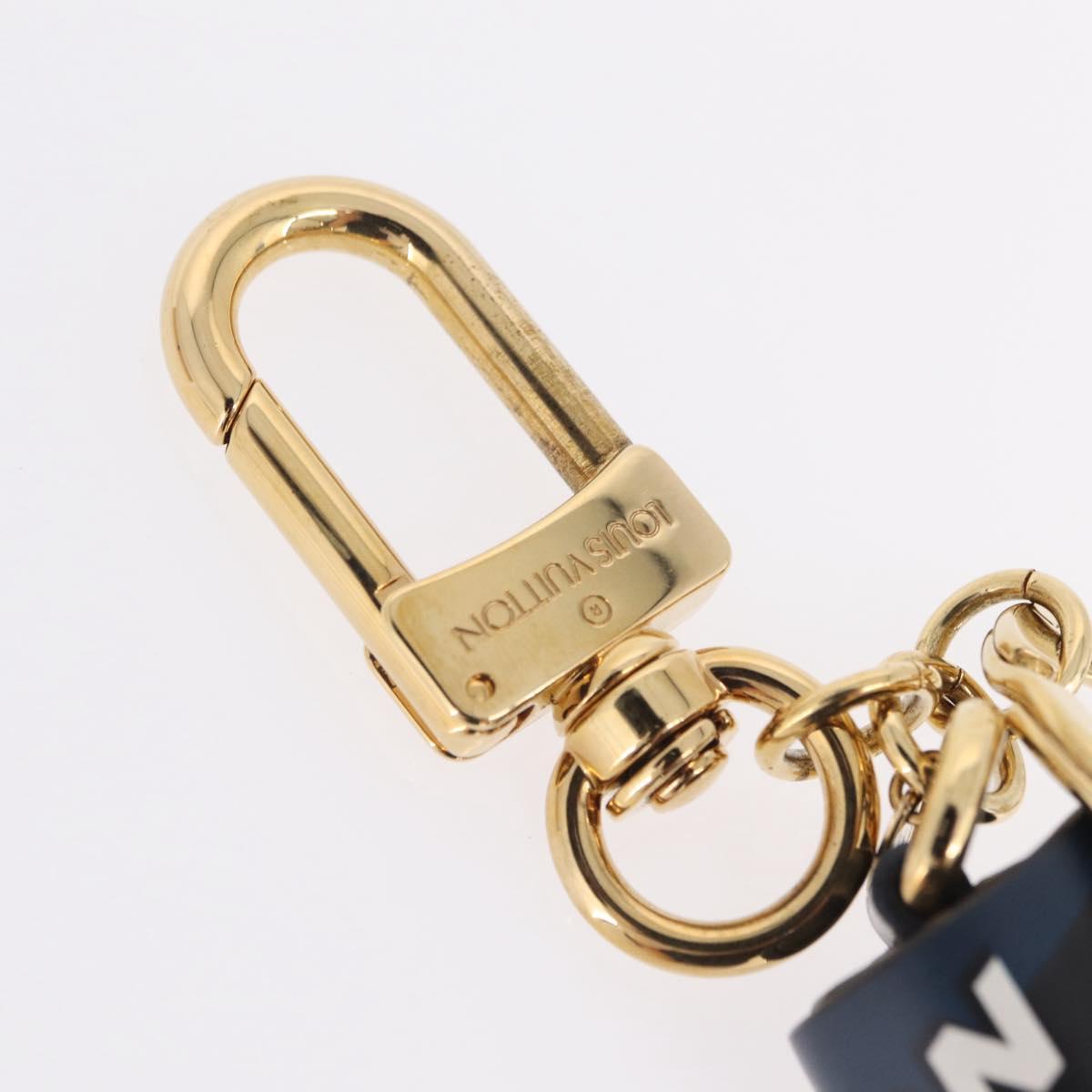 LOUIS VUITTON Charm Leather Multicolor Gold LV Auth 167760SAM