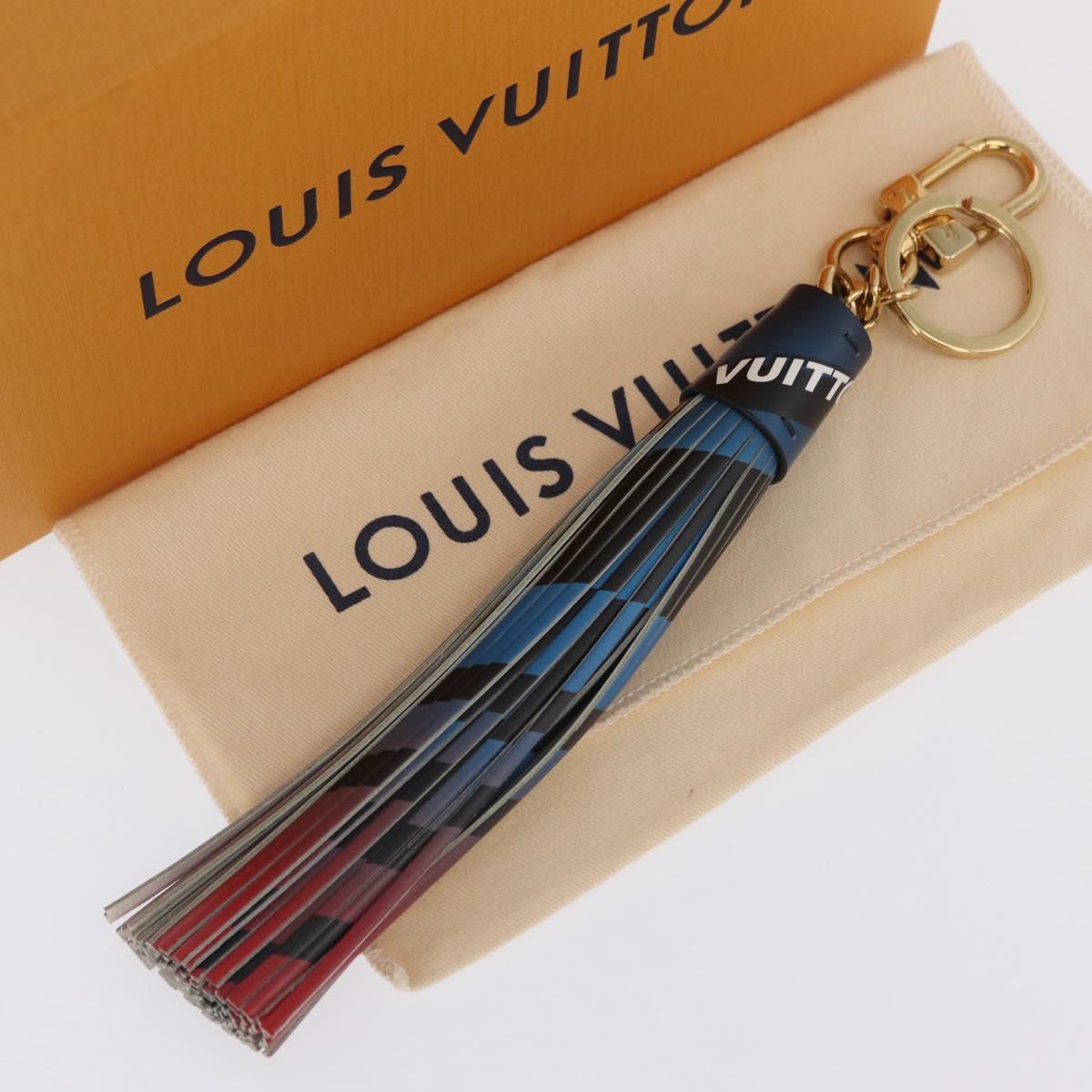 LOUIS VUITTON Charm Leather Multicolor Gold LV Auth 167760SAM