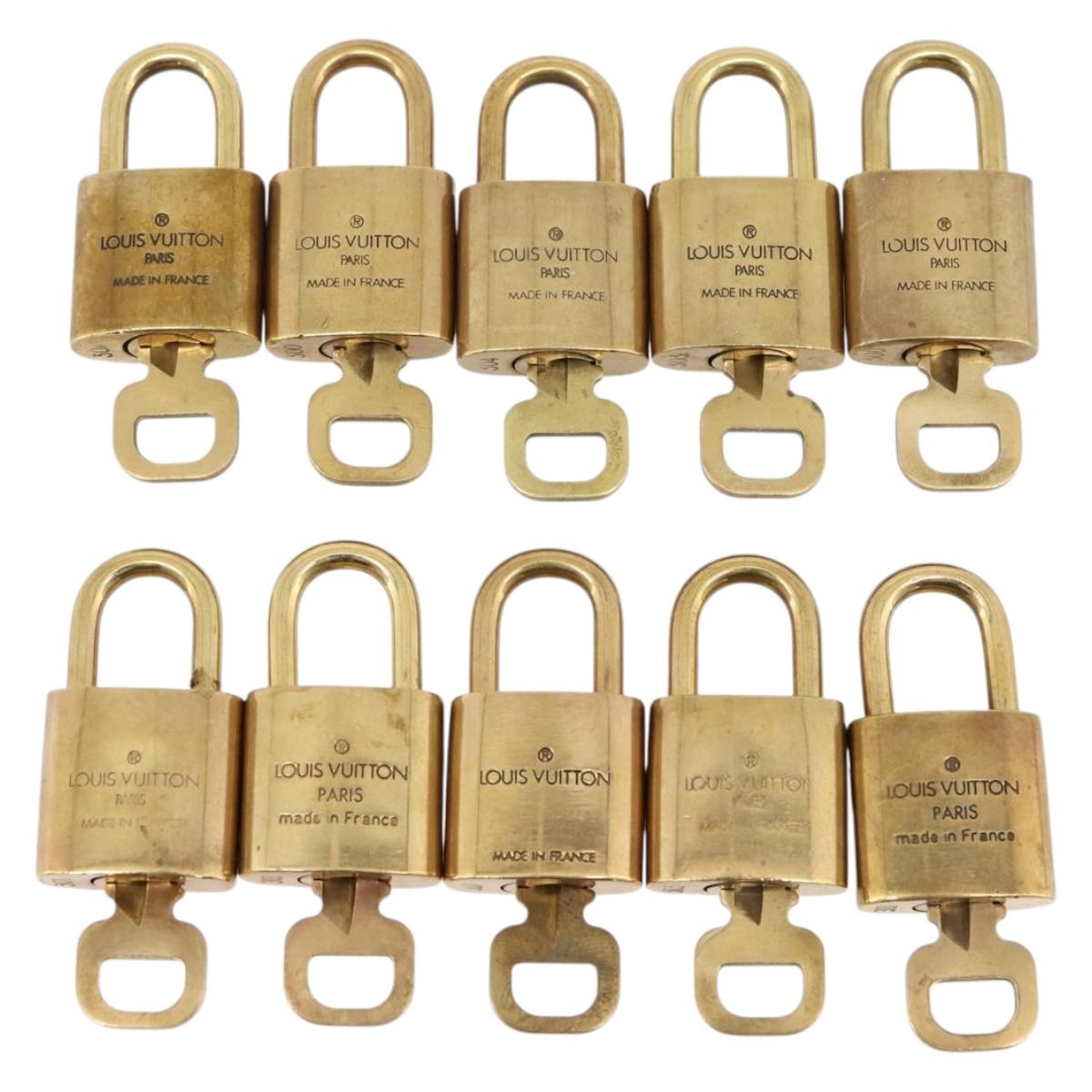 LOUIS VUITTON Padlock Metal 10 Set Gold LV Auth 167769