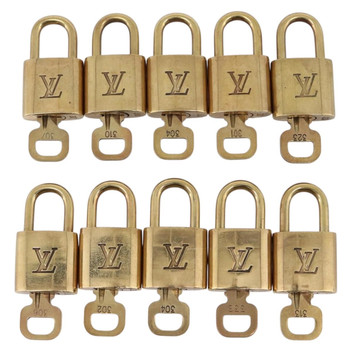 LOUIS VUITTON Padlock metal 10 Set Gold LV Auth 167770