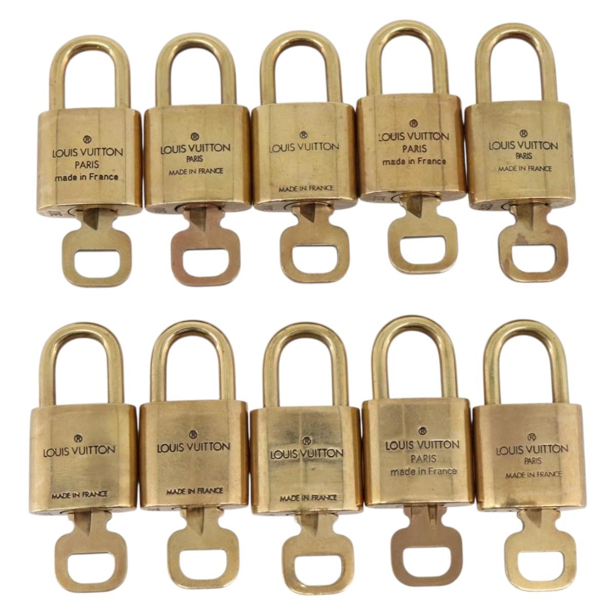 LOUIS VUITTON Padlock metal 10 Set Gold LV Auth 167770