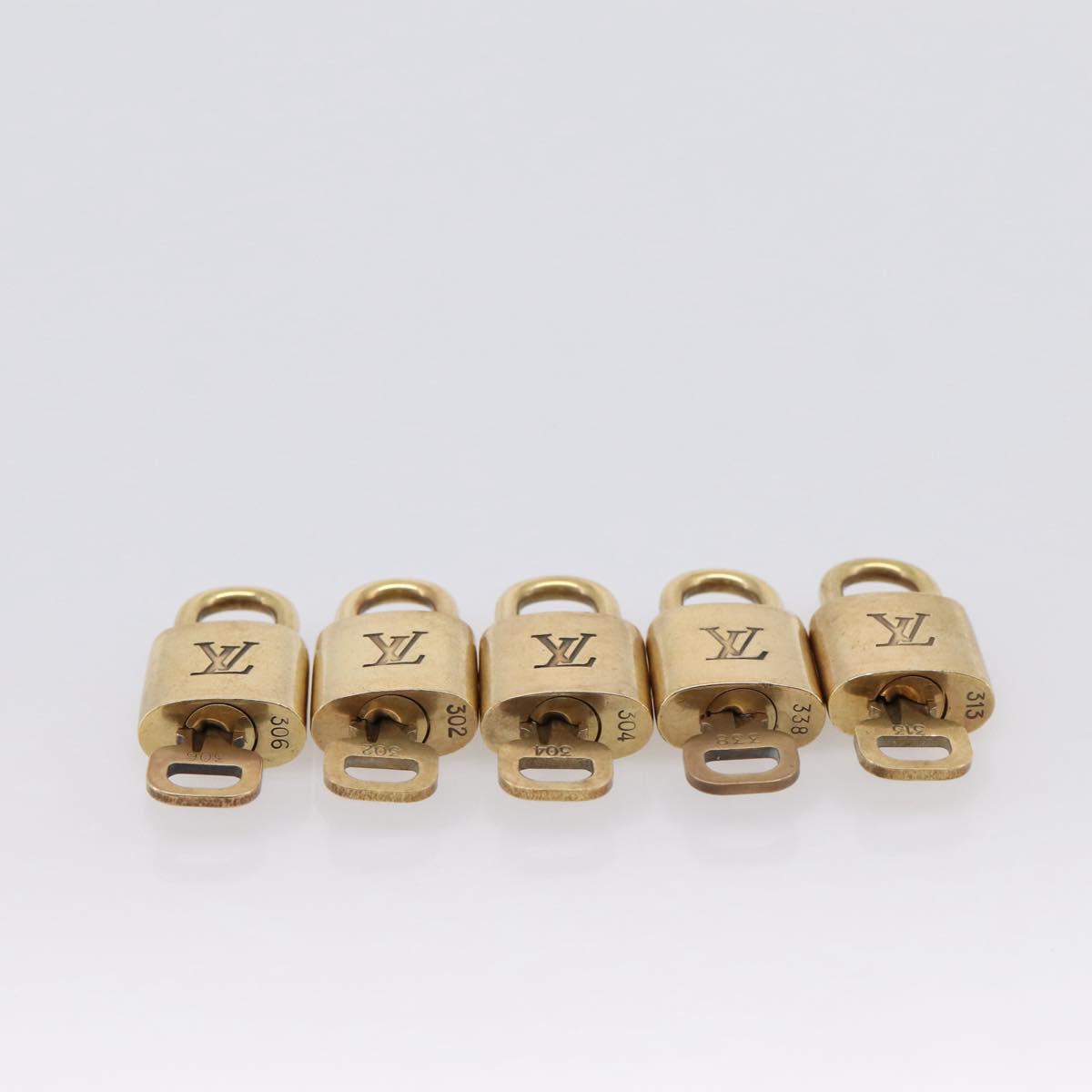 LOUIS VUITTON Padlock metal 10 Set Gold LV Auth 167770