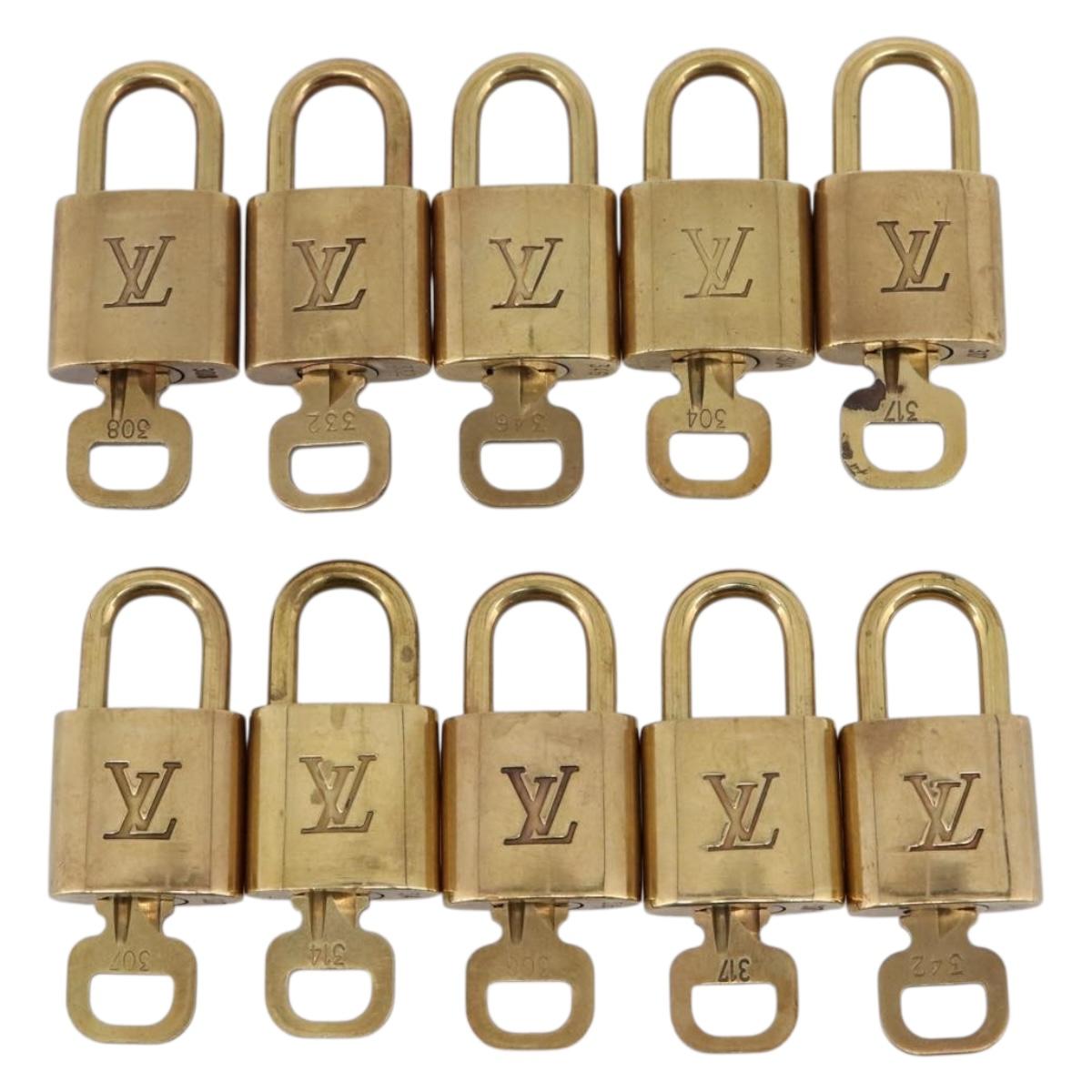 LOUIS VUITTON Padlock metal 10 Set Gold LV Auth 167771