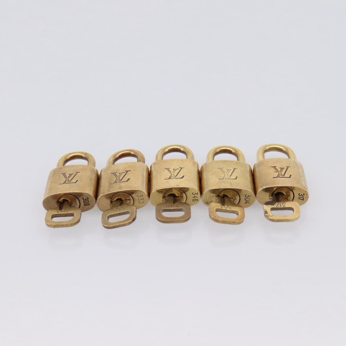 LOUIS VUITTON Padlock metal 10 Set Gold LV Auth 167771