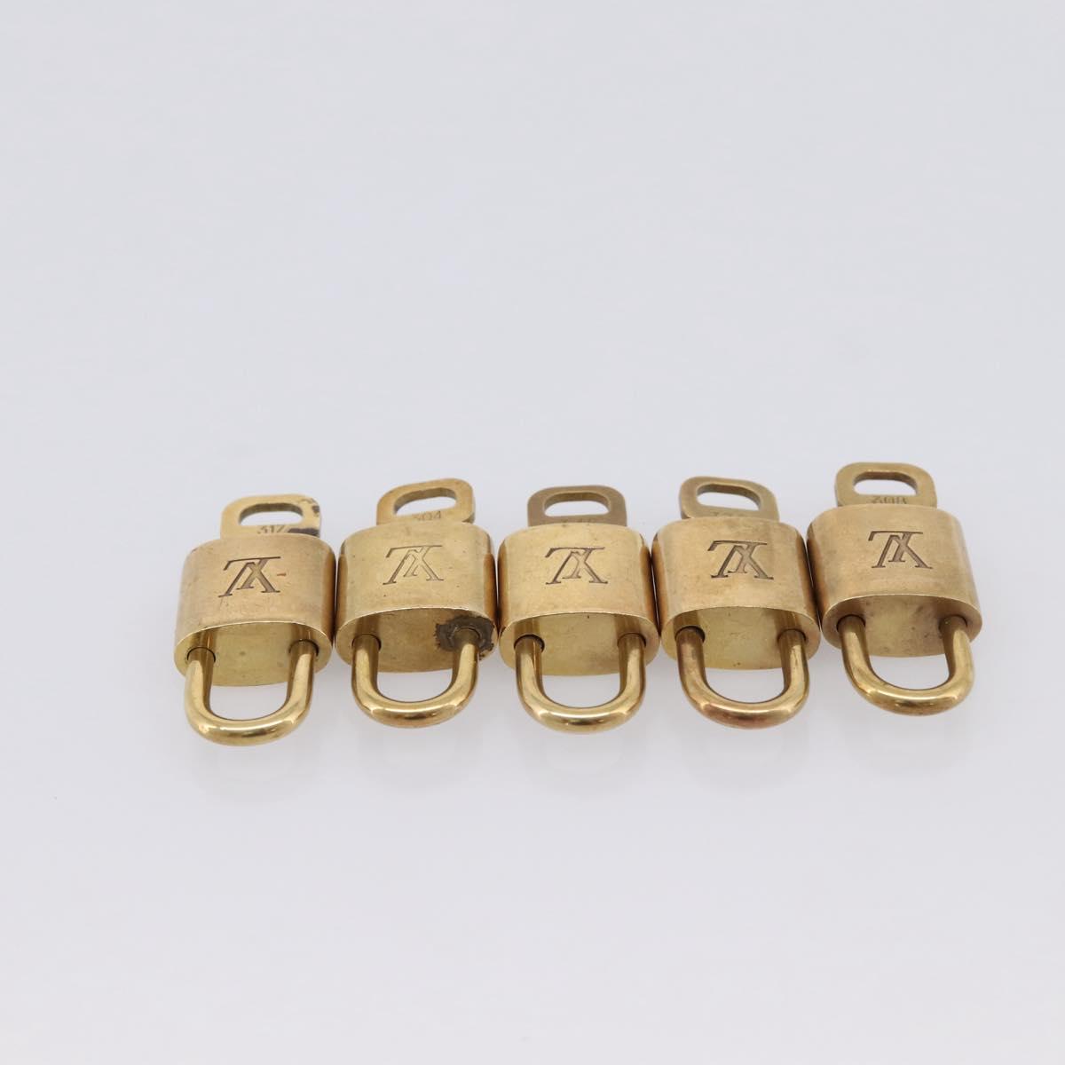 LOUIS VUITTON Padlock metal 10 Set Gold LV Auth 167771