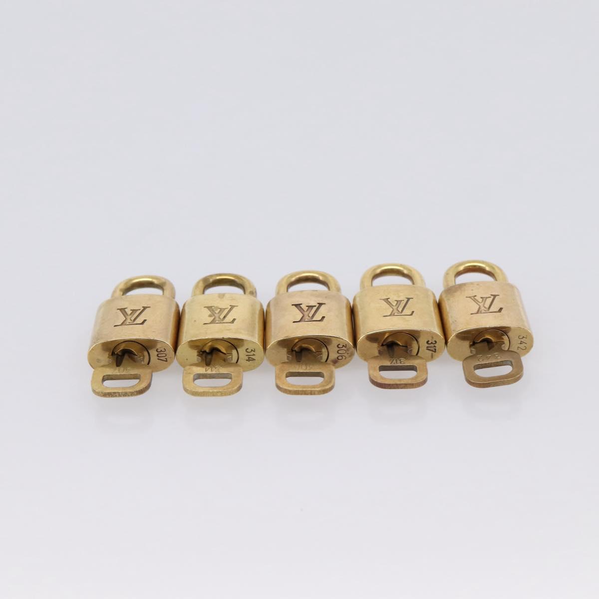 LOUIS VUITTON Padlock metal 10 Set Gold LV Auth 167771