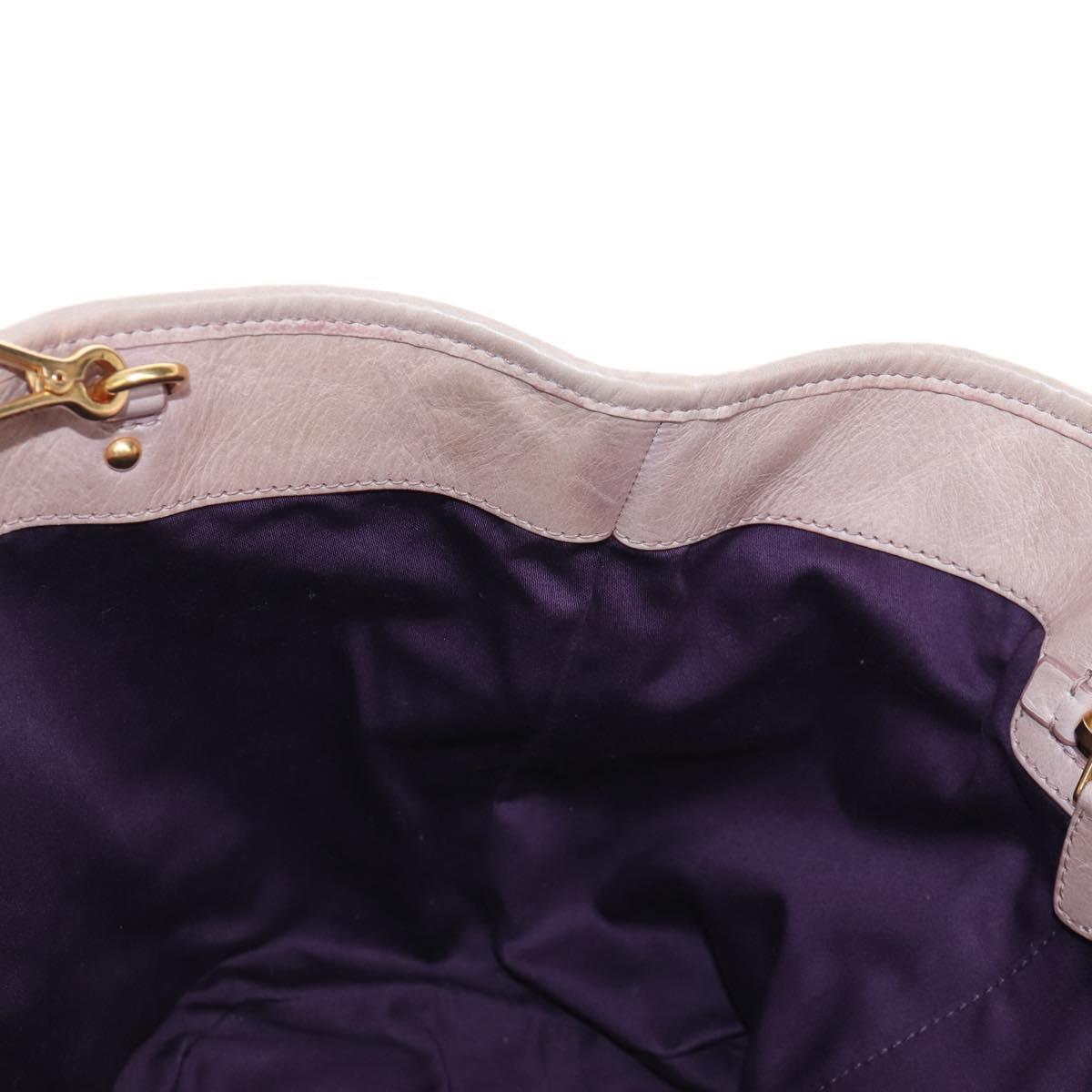 Miu Miu Hand Bag Leather 2way Pink Gold Auth 167773M