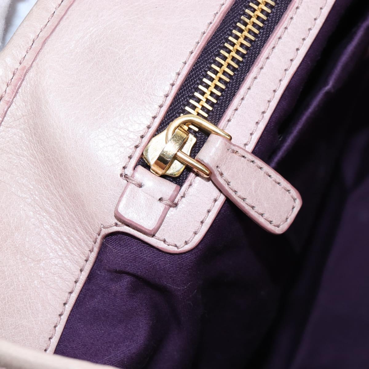 Miu Miu Hand Bag Leather 2way Pink Gold Auth 167773M