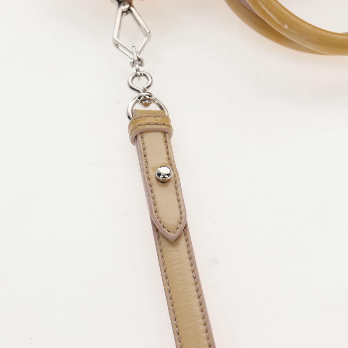 Miu Miu Hand Bag Patent leather 2way Beige Silver Auth 167774A