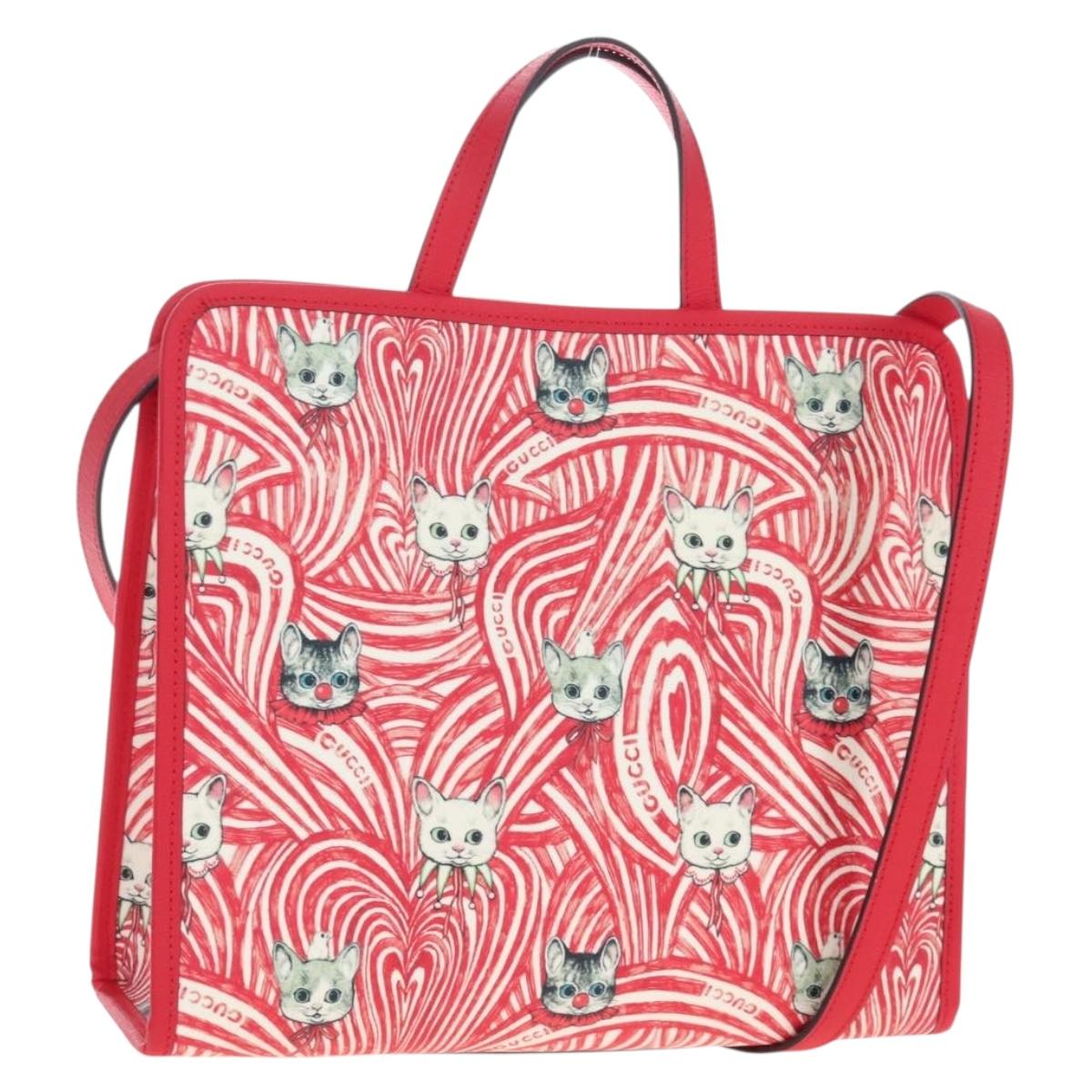 GUCCI x Higuchi Yuuko Hand Bag PVC 2way Red 630542 Auth 167781SM