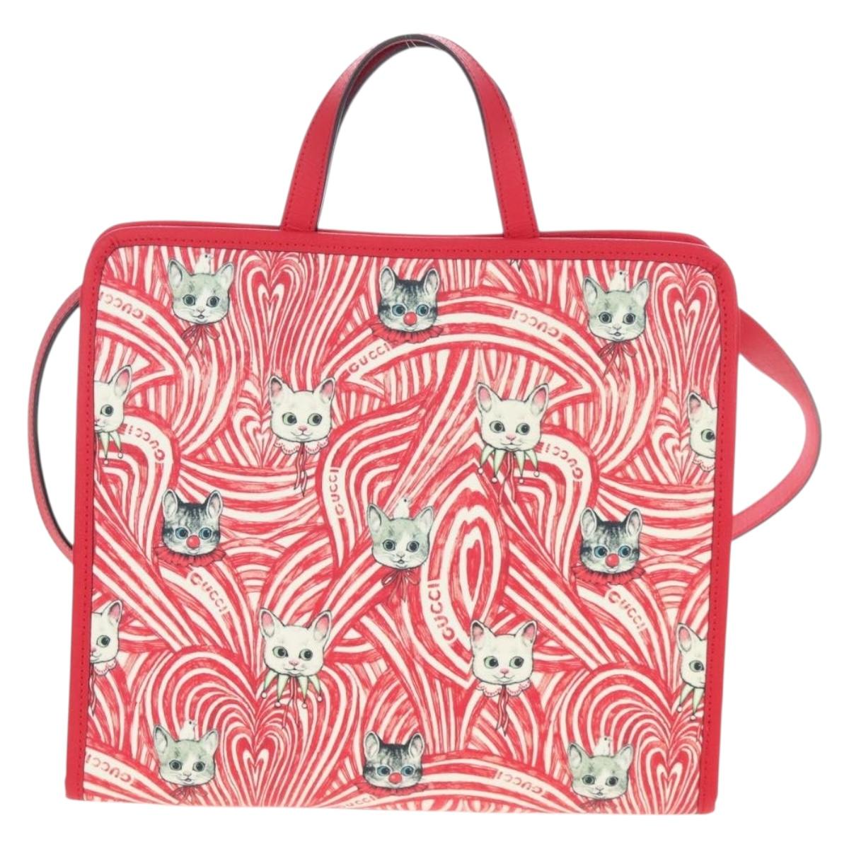GUCCI x Higuchi Yuuko Hand Bag PVC 2way Red 630542 Auth 167781SM