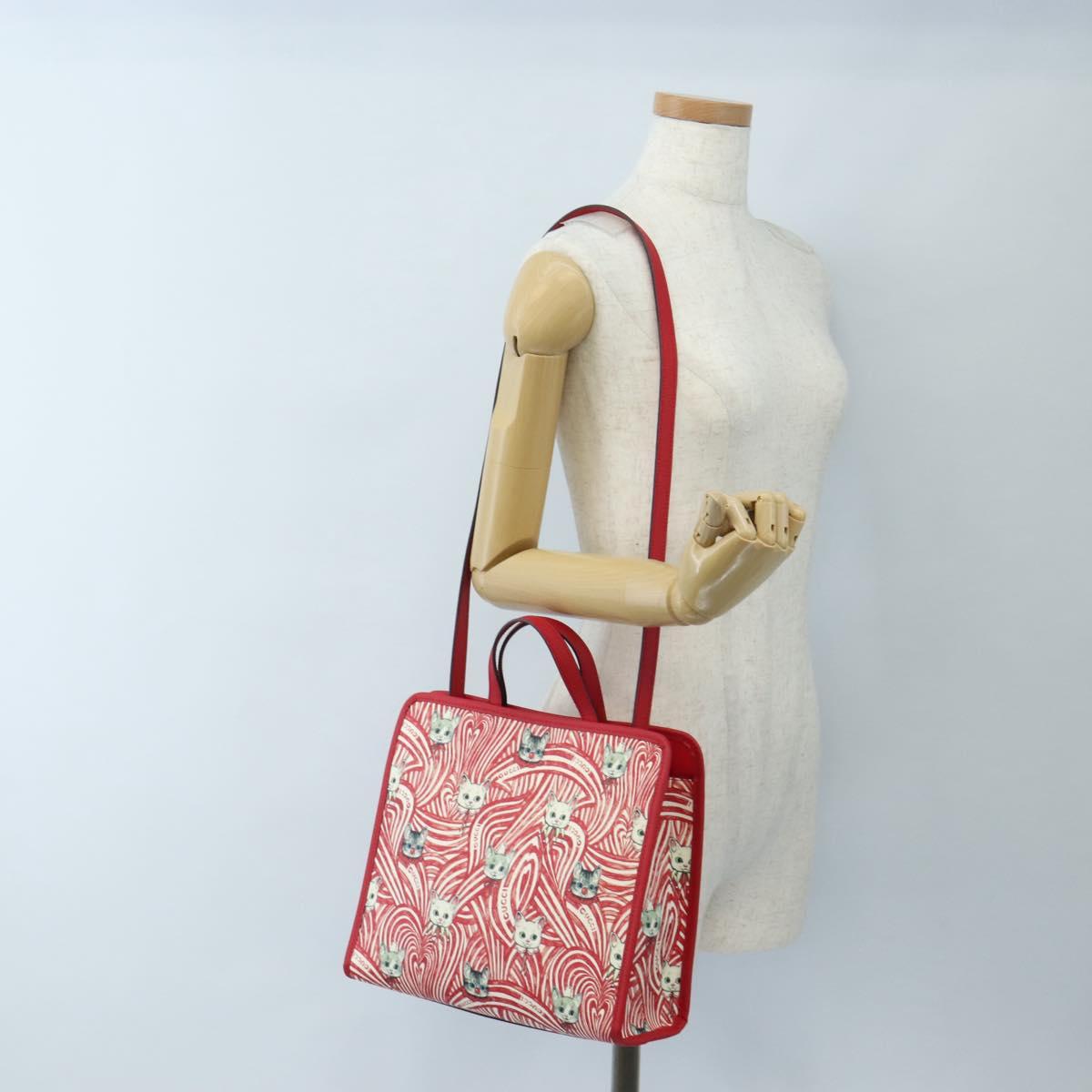 GUCCI x Higuchi Yuuko Hand Bag PVC 2way Red 630542 Auth 167781SM