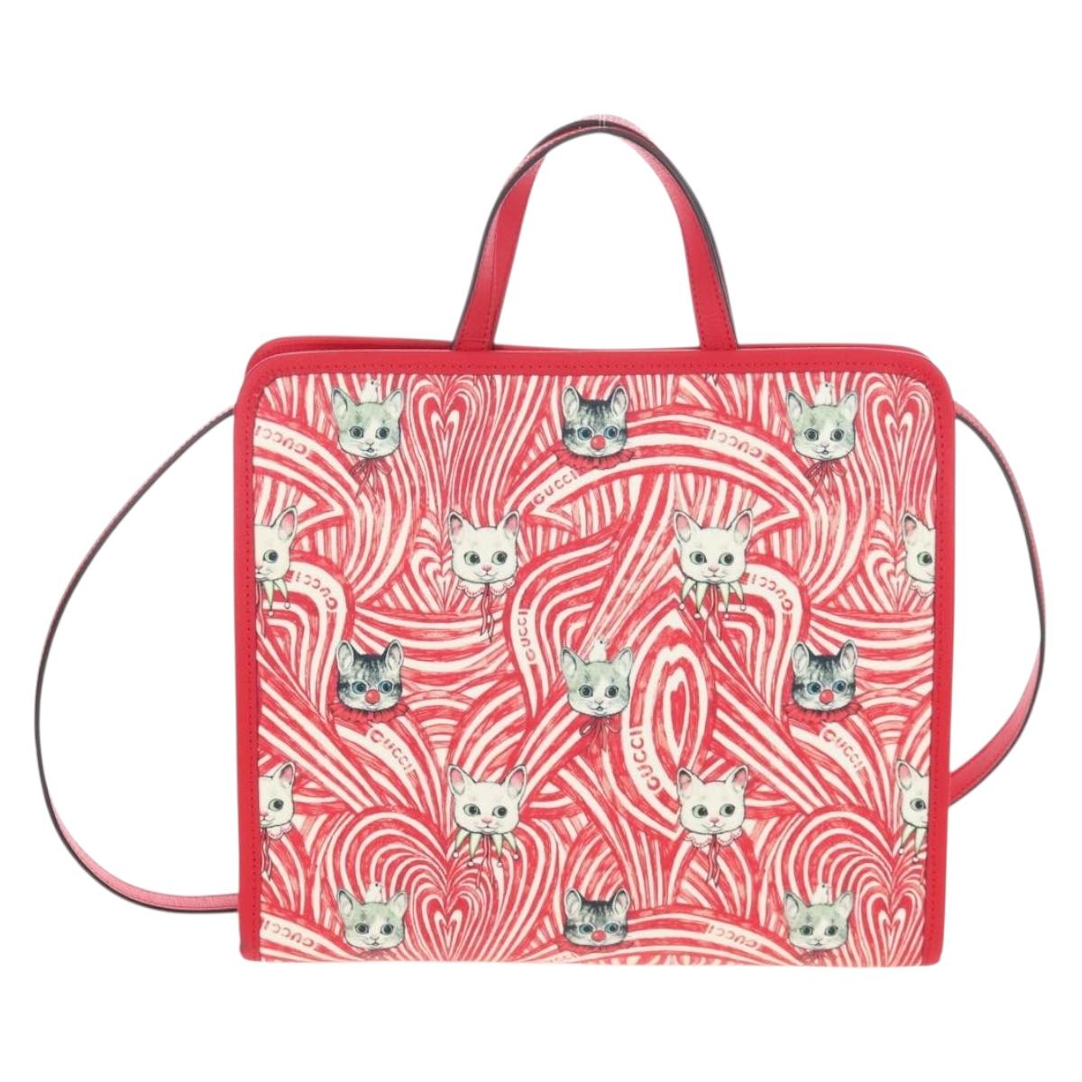 GUCCI x Higuchi Yuuko Hand Bag PVC 2way Red 630542 Auth 167781SM