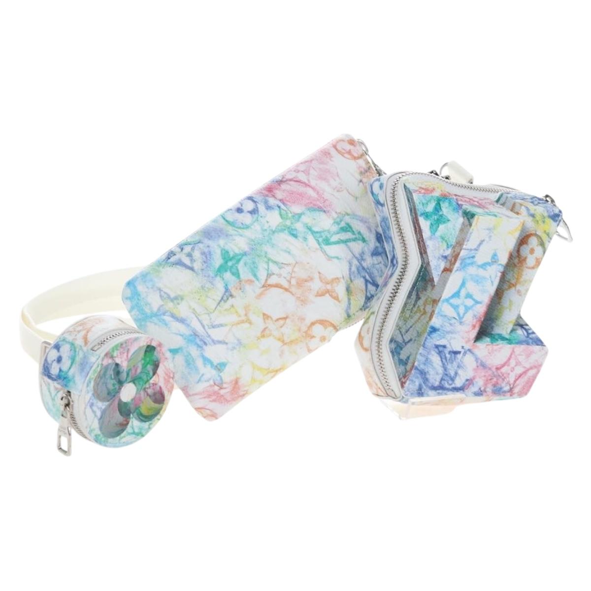 LOUIS VUITTON Monogram Pastel Colors LV Block Pouch M57277 LV Auth 167783SM