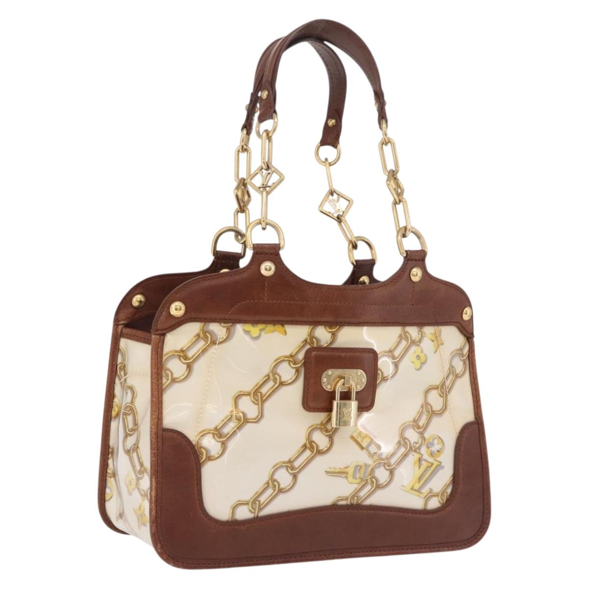 LOUIS VUITTON Charm Cabas Bron Hand Bag Brown White M95157 LV Auth 167784A