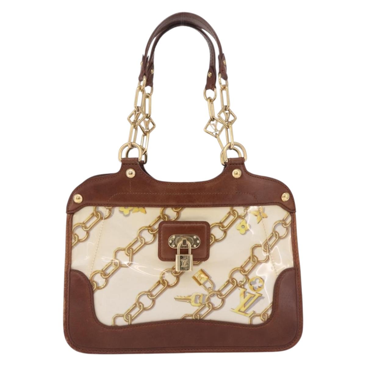 LOUIS VUITTON Charm Cabas Bron Hand Bag Brown White M95157 LV Auth 167784A