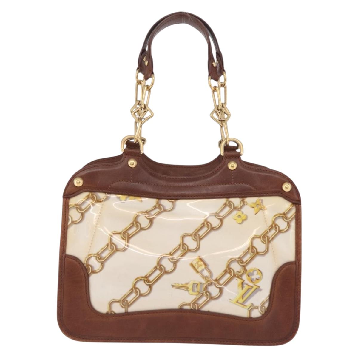 LOUIS VUITTON Charm Cabas Bron Hand Bag Brown White M95157 LV Auth 167784A