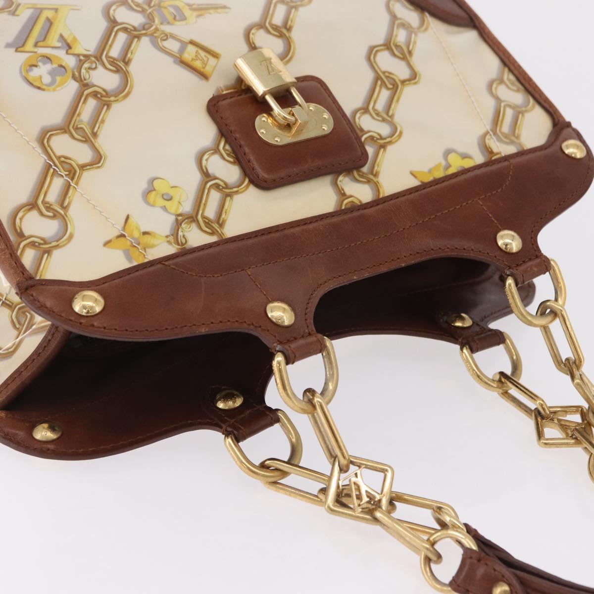 LOUIS VUITTON Charm Cabas Bron Hand Bag Brown White M95157 LV Auth 167784A