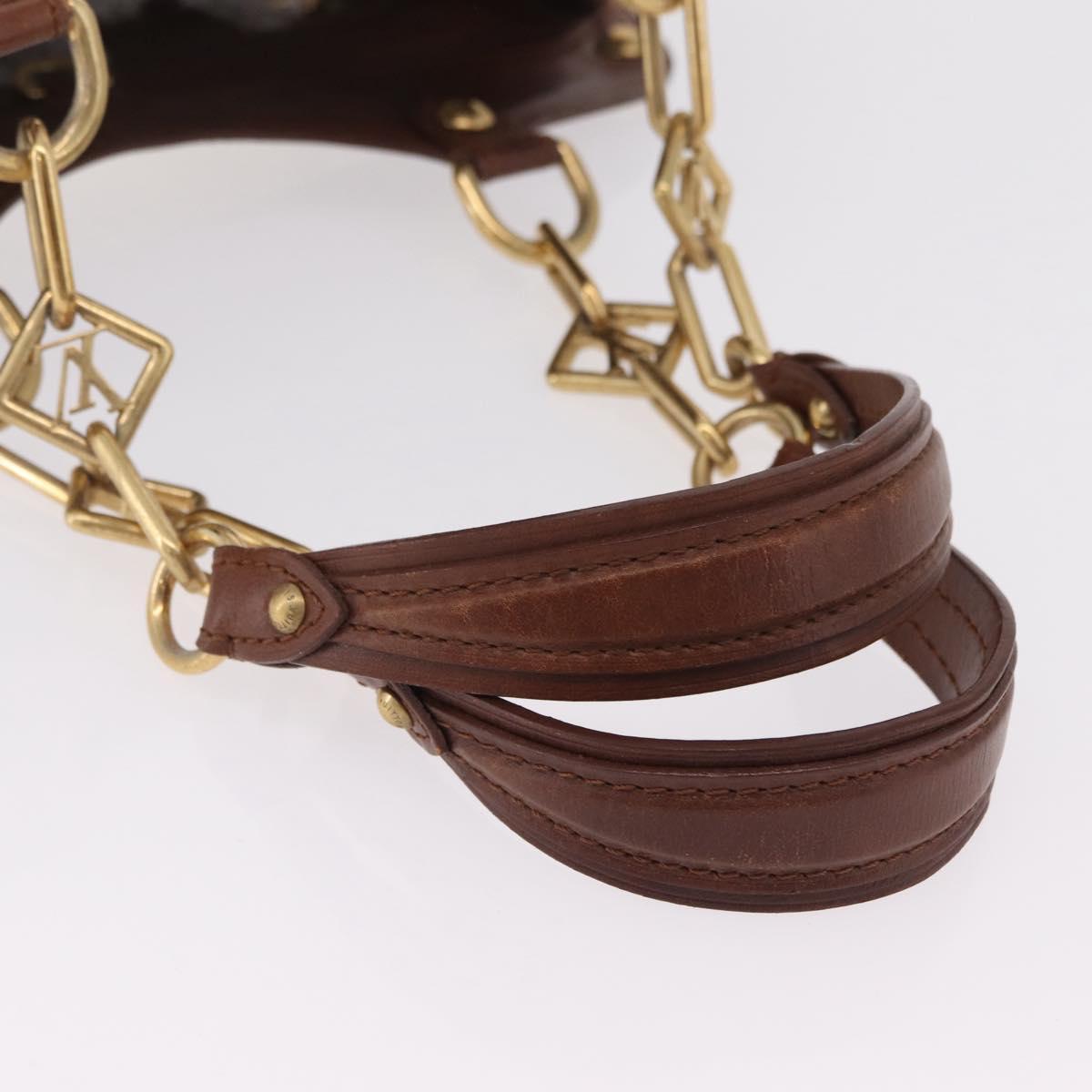 LOUIS VUITTON Charm Cabas Bron Hand Bag Brown White M95157 LV Auth 167784A