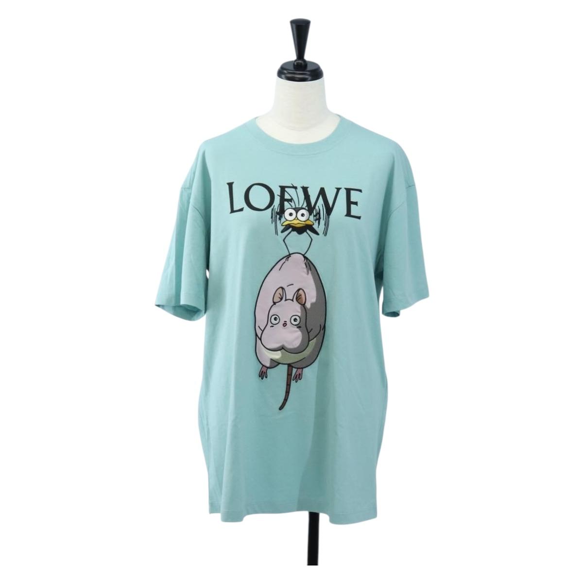 LOEWE Baby Mouse Flybird Spirited Away T Shirt Cotton XS Mint Green Auth 167790M