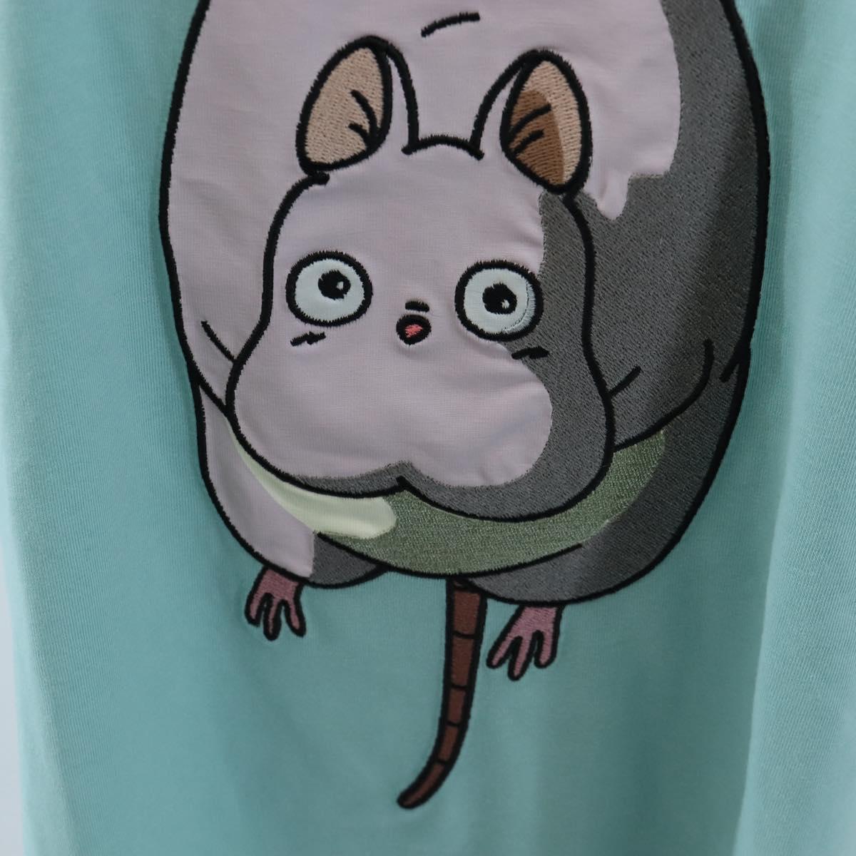 LOEWE Baby Mouse Flybird Spirited Away T Shirt Cotton XS Mint Green Auth 167790M