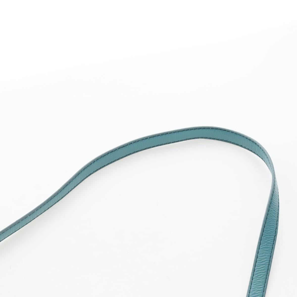 Miu Miu Hand Bag Enamel 2way Turquoise Blue Gold Auth 167794M