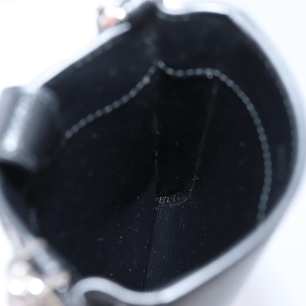 Miu Miu Shoulder Bag Leather Black Silver Auth 167796A
