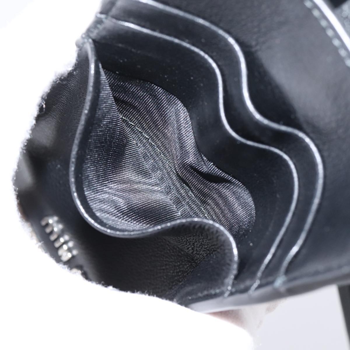Miu Miu Shoulder Bag Leather Black Silver Auth 167796A