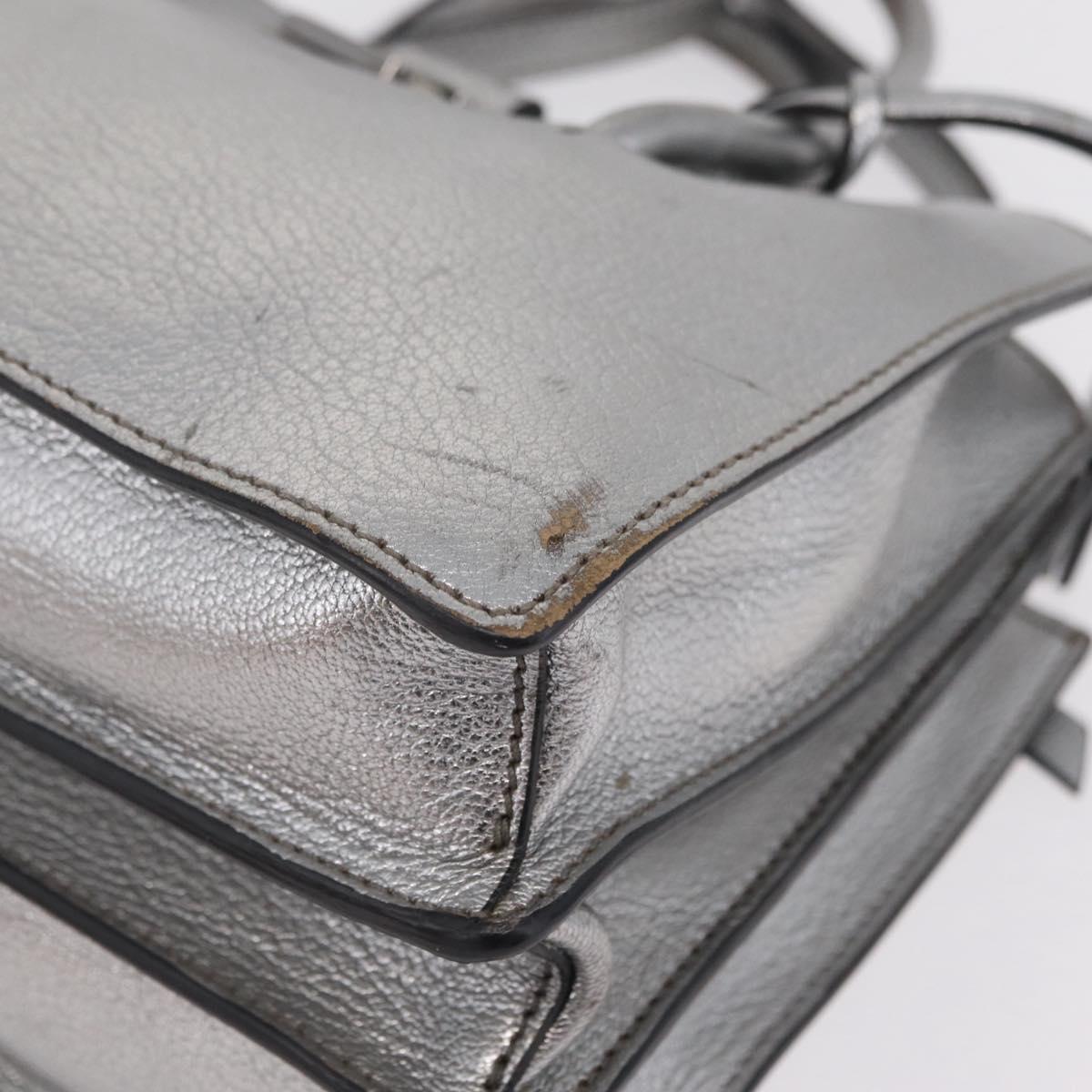 Miu Miu Hand Bag Leather 2way Silver Auth 167797A