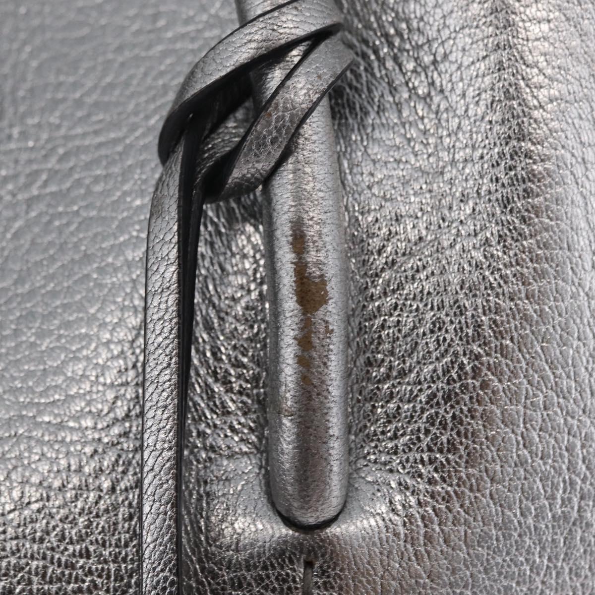 Miu Miu Hand Bag Leather 2way Silver Auth 167797A