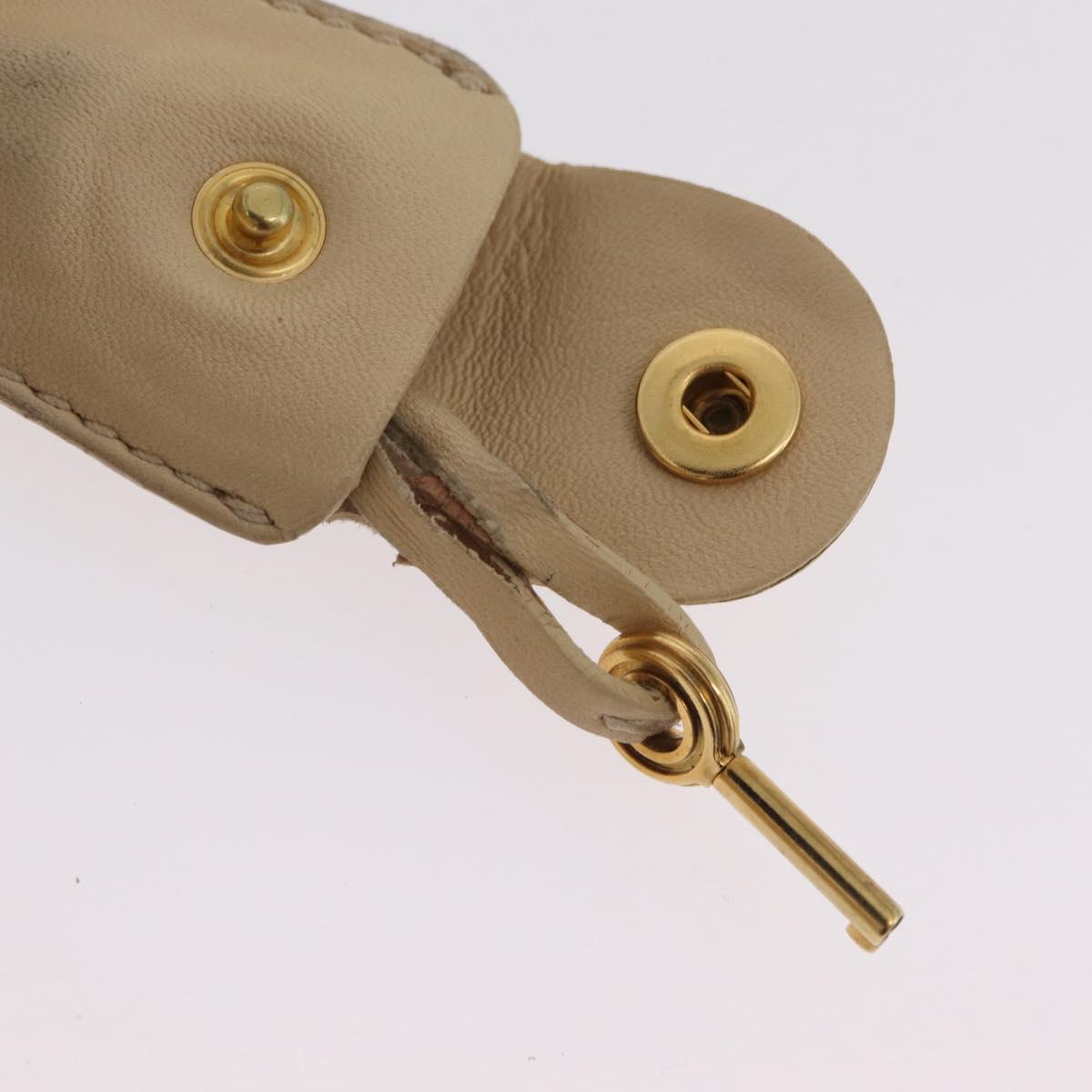 Miu Miu Hand Bag Leather 2way Beige Gold Auth 167799