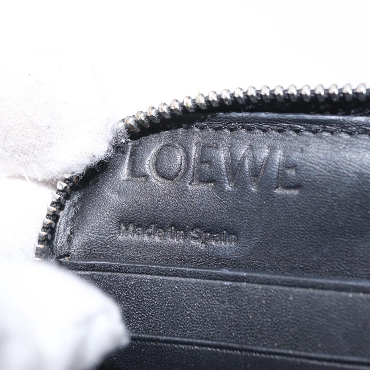 LOEWE Anagram Zippy Wallet Leather Silver Rainbow Auth 167801