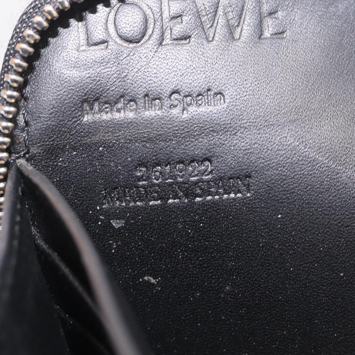 LOEWE Anagram Zippy Wallet Leather Silver Rainbow Auth 167801