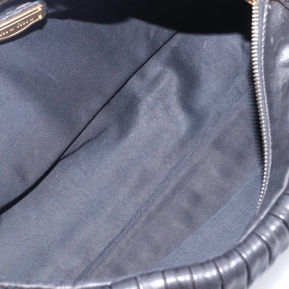 Miu Miu Hand Bag Leather 2way Black Gold Auth 167802M