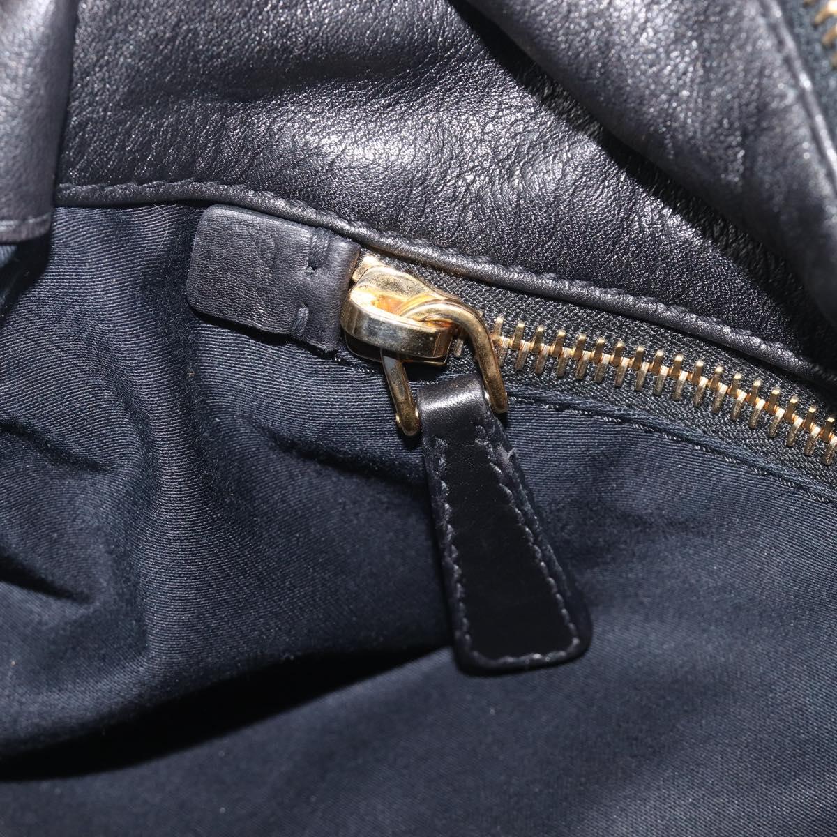 Miu Miu Hand Bag Leather 2way Black Gold Auth 167802M