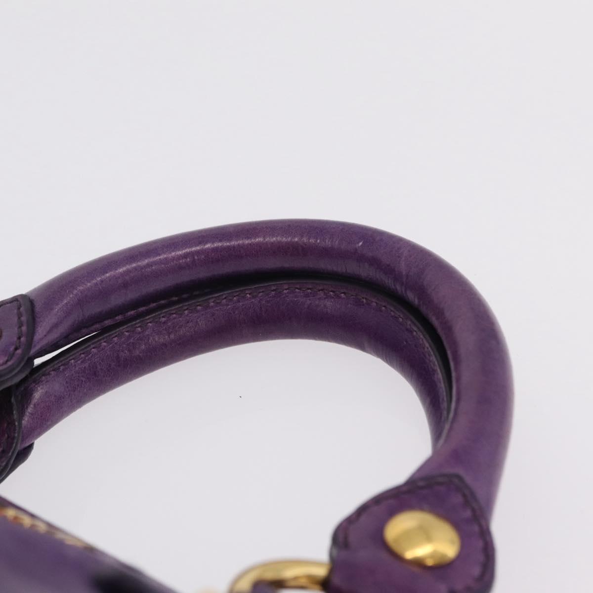 Miu Miu Hand Bag Leather 2way Purple Gold Auth 167804M