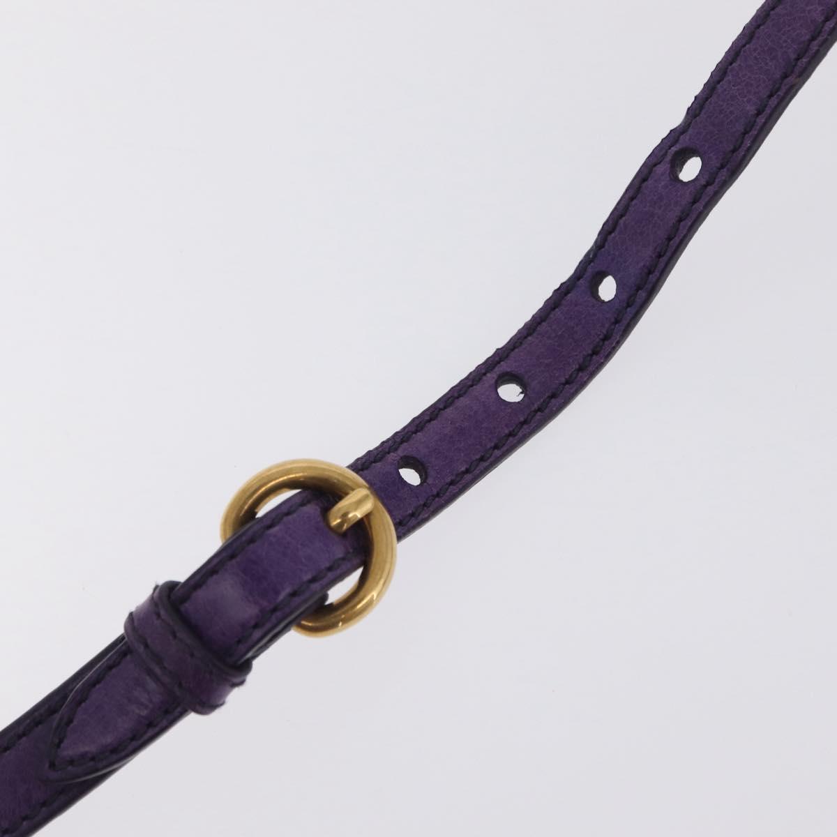 Miu Miu Hand Bag Leather 2way Purple Gold Auth 167804M